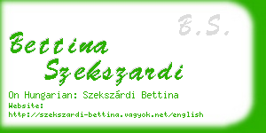 bettina szekszardi business card