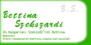 bettina szekszardi business card